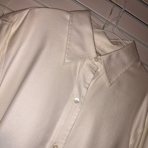 Sz L Tailored-Fit White Button Down Dress Shirt